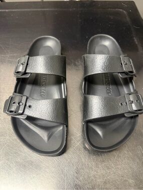Birkenstock Black Women's Slide Sandals with Buckle Strap